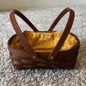 Longaberger Basket with Yellow Floral Lining